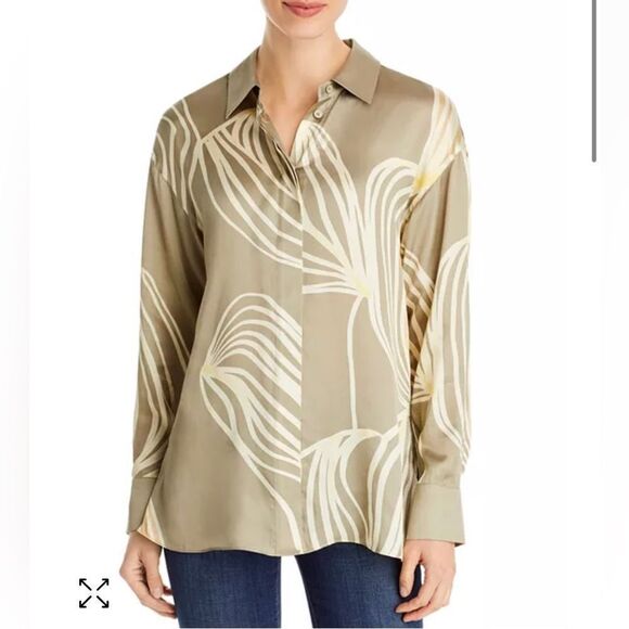 NWT 895.00 Lafayette 148 New York Tess Blouse Size Large - Picture 1 of 6